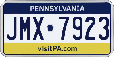 PA license plate JMX7923