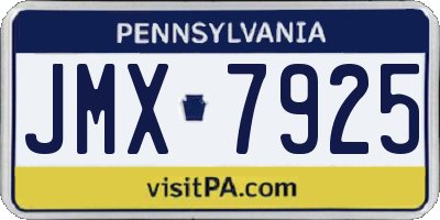 PA license plate JMX7925