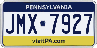 PA license plate JMX7927