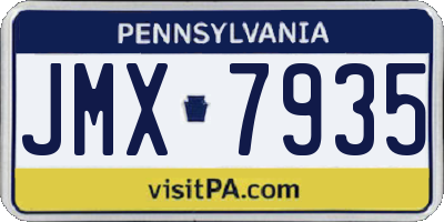 PA license plate JMX7935