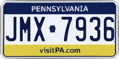 PA license plate JMX7936