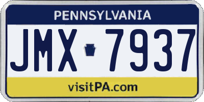 PA license plate JMX7937
