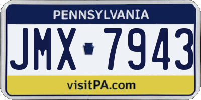 PA license plate JMX7943