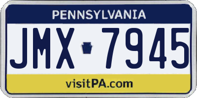 PA license plate JMX7945