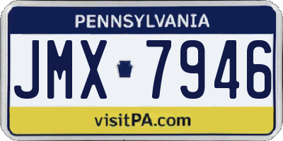 PA license plate JMX7946