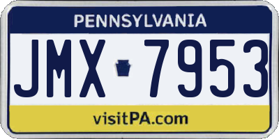 PA license plate JMX7953