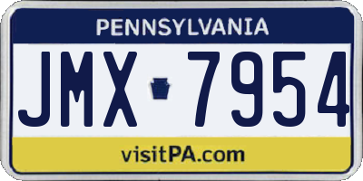PA license plate JMX7954