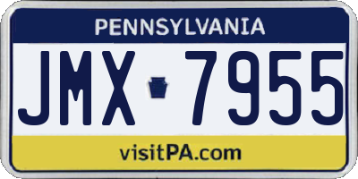 PA license plate JMX7955