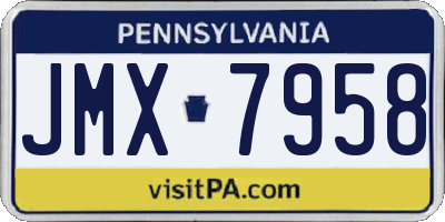 PA license plate JMX7958