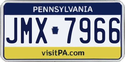 PA license plate JMX7966