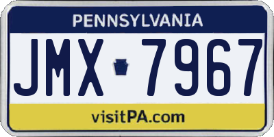 PA license plate JMX7967