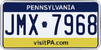 PA license plate JMX7968