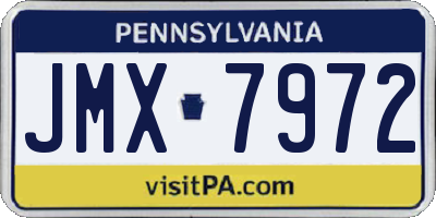PA license plate JMX7972