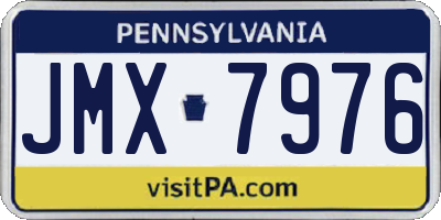 PA license plate JMX7976