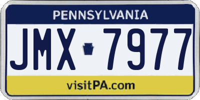 PA license plate JMX7977