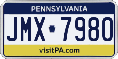 PA license plate JMX7980