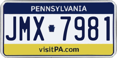 PA license plate JMX7981