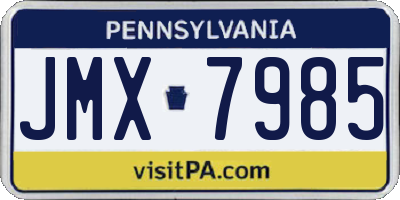PA license plate JMX7985