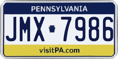 PA license plate JMX7986