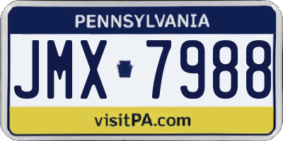 PA license plate JMX7988