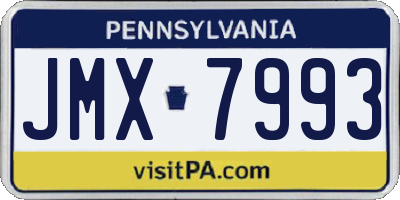 PA license plate JMX7993