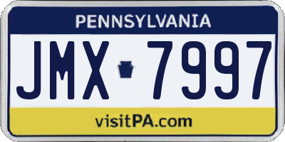 PA license plate JMX7997