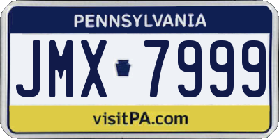 PA license plate JMX7999
