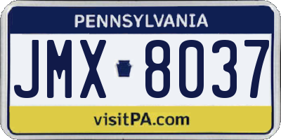 PA license plate JMX8037