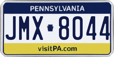 PA license plate JMX8044