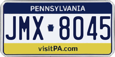 PA license plate JMX8045