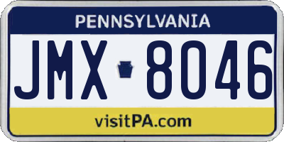 PA license plate JMX8046