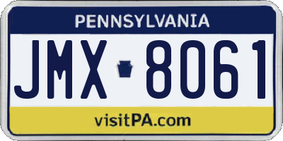 PA license plate JMX8061