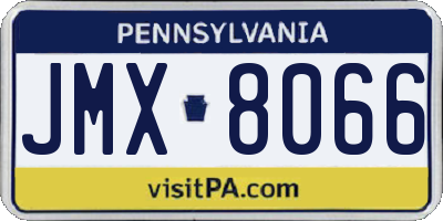 PA license plate JMX8066