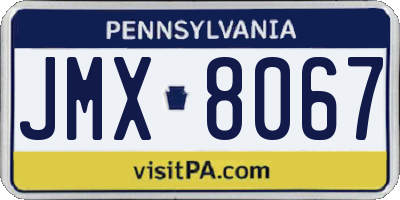 PA license plate JMX8067