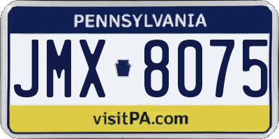 PA license plate JMX8075