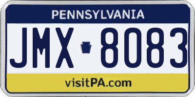 PA license plate JMX8083