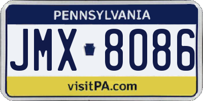 PA license plate JMX8086