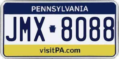 PA license plate JMX8088