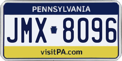 PA license plate JMX8096