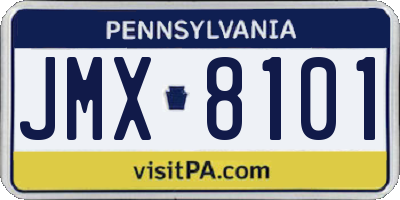 PA license plate JMX8101