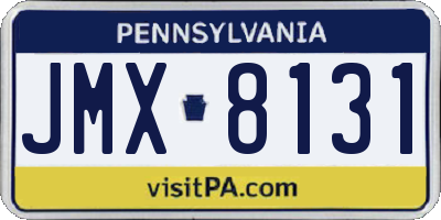 PA license plate JMX8131