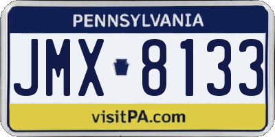 PA license plate JMX8133