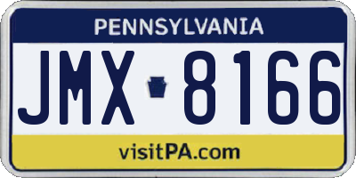 PA license plate JMX8166
