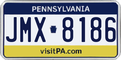 PA license plate JMX8186
