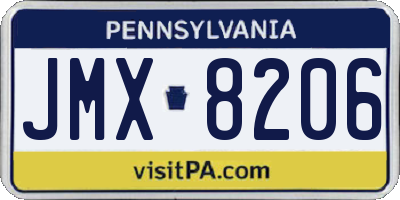 PA license plate JMX8206