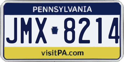 PA license plate JMX8214