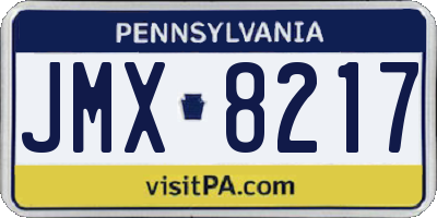 PA license plate JMX8217
