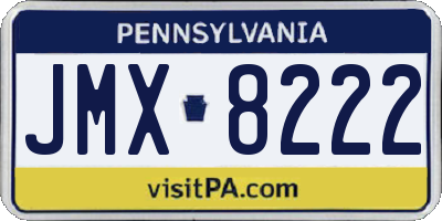 PA license plate JMX8222