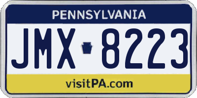 PA license plate JMX8223