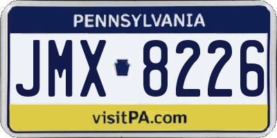 PA license plate JMX8226
